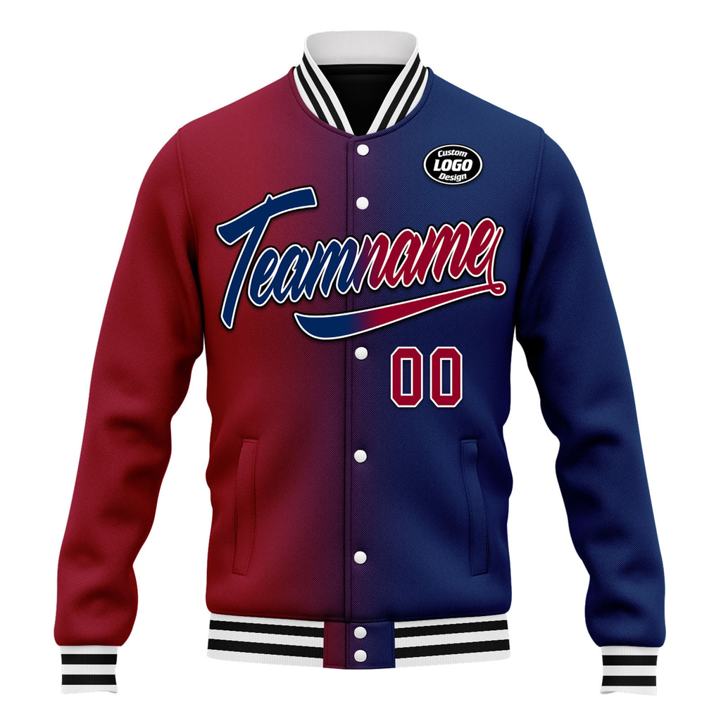Custom Gradient Fashion Jacket Bomber Full-Snap Varsity Letterman Personalized Jacket FZ005-D028016-3