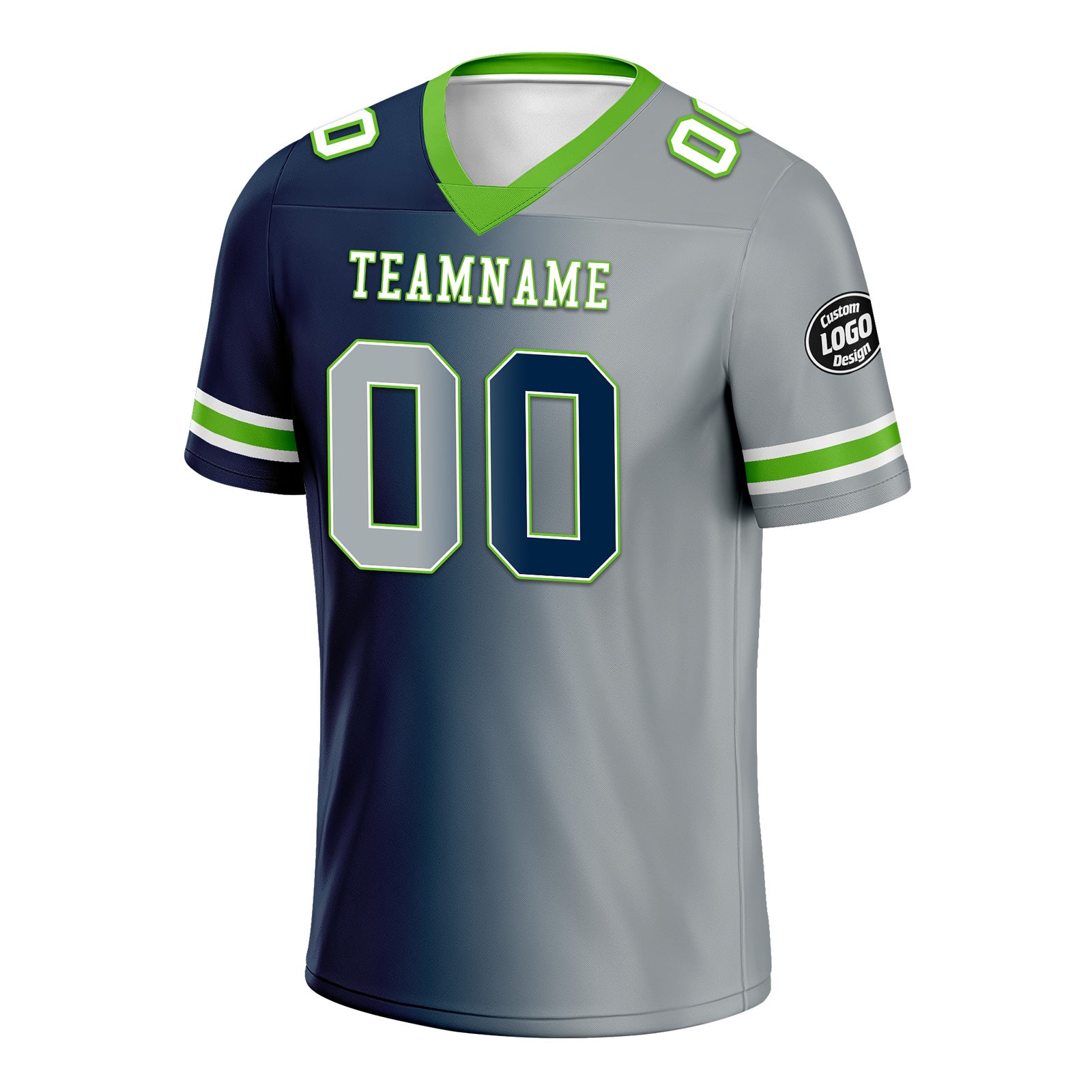 Custom Blue Grey Washington Personalized Authentic Football Jersey FBJ02-D028017-14