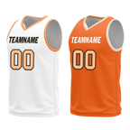 Custom White Orange Classic Style Reversible Basketball Uniform Personalized Ordinary BBJR-D017052