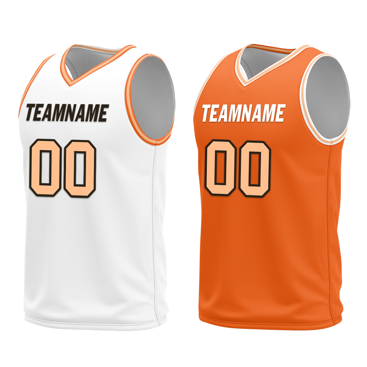 Custom White Orange Classic Style Reversible Basketball Uniform Personalized Ordinary BBJR-D017052