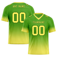 Custom Green Light Yellow Fade Fashion Personalized Authentic Football Jersey FBJ02-D06096