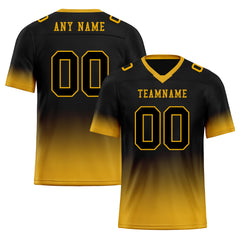 Custom Black Yellow Fade Fashion Personalized Authentic Football Jersey FBJ02-D06084