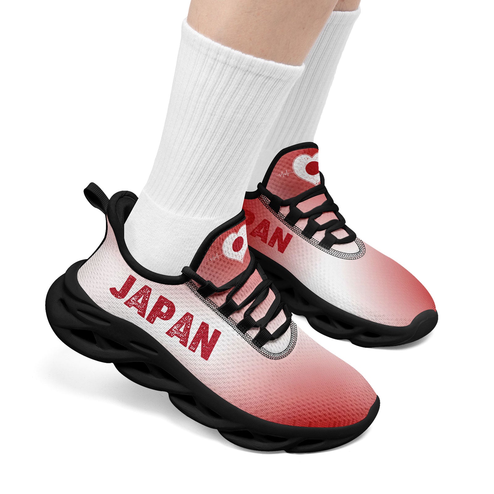 Custom Japan 2026 World Cup Sneakers DIY Country Flag Running Shoes Lightweight Sport Shoes Gift for Football Fans Personalized Team Name and Logo FN003-F025044-2
