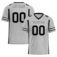 Custom Gray Black Striped Sleeves Personalized Authentic Football Jersey FBJ02-D06055