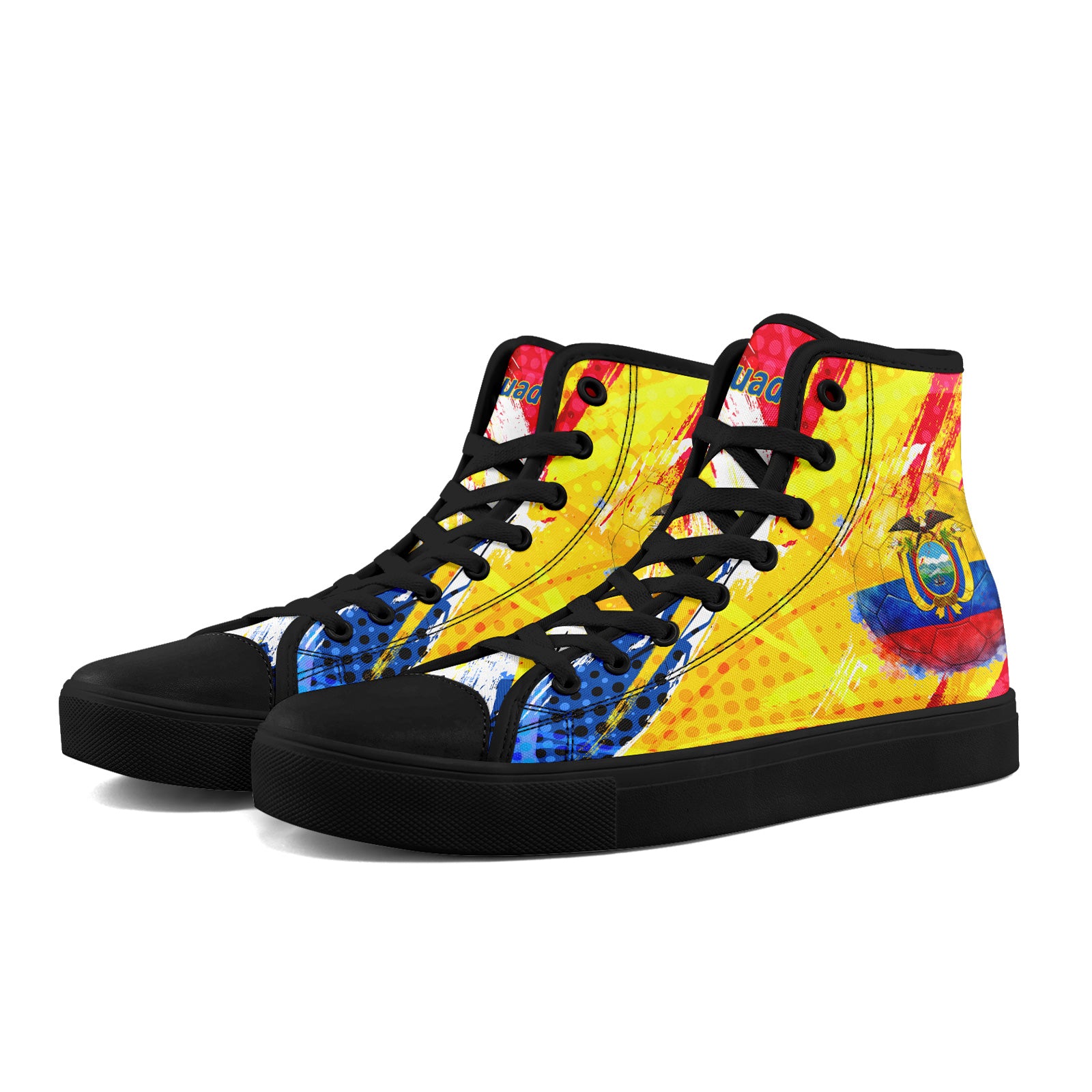Custom Ecuador 2026 World Cup Sneakers DIY Country Flag Running Shoes Lightweight Sport Shoes Gift for Football Fans Personalized Team Name and Logo FN024-F009099-4