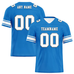 Custom Blue White Detroit Personalized Authentic Football Jersey FBJ02-E0601-1