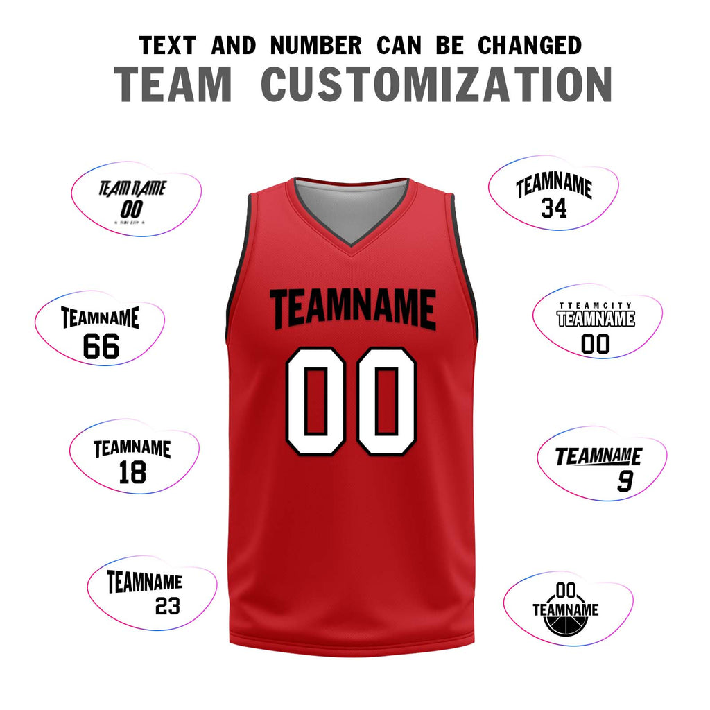 Custom Red White Miami City Edition Personalized Reversible Basketball Set Sports Basketball Jersey BBJ01R-D0610-16