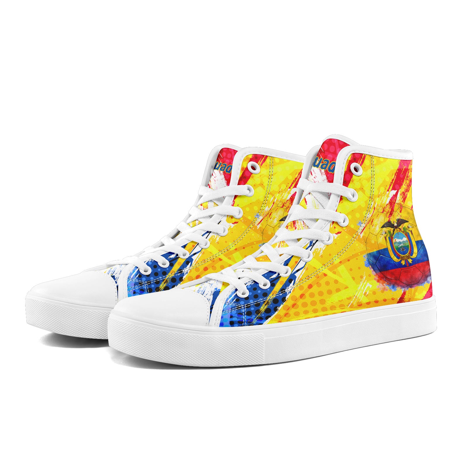Custom Ecuador 2026 World Cup Sneakers DIY Country Flag Running Shoes Lightweight Sport Shoes Gift for Football Fans Personalized Team Name and Logo FN024-F009099-4