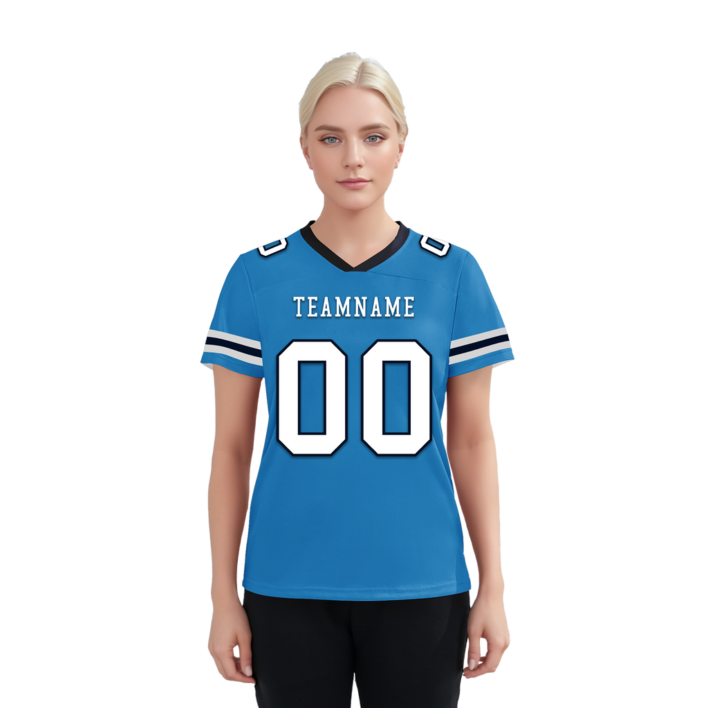 Custom Blue White Classic Style Personalized Authentic Football Jersey FBJ02-bd0a700c