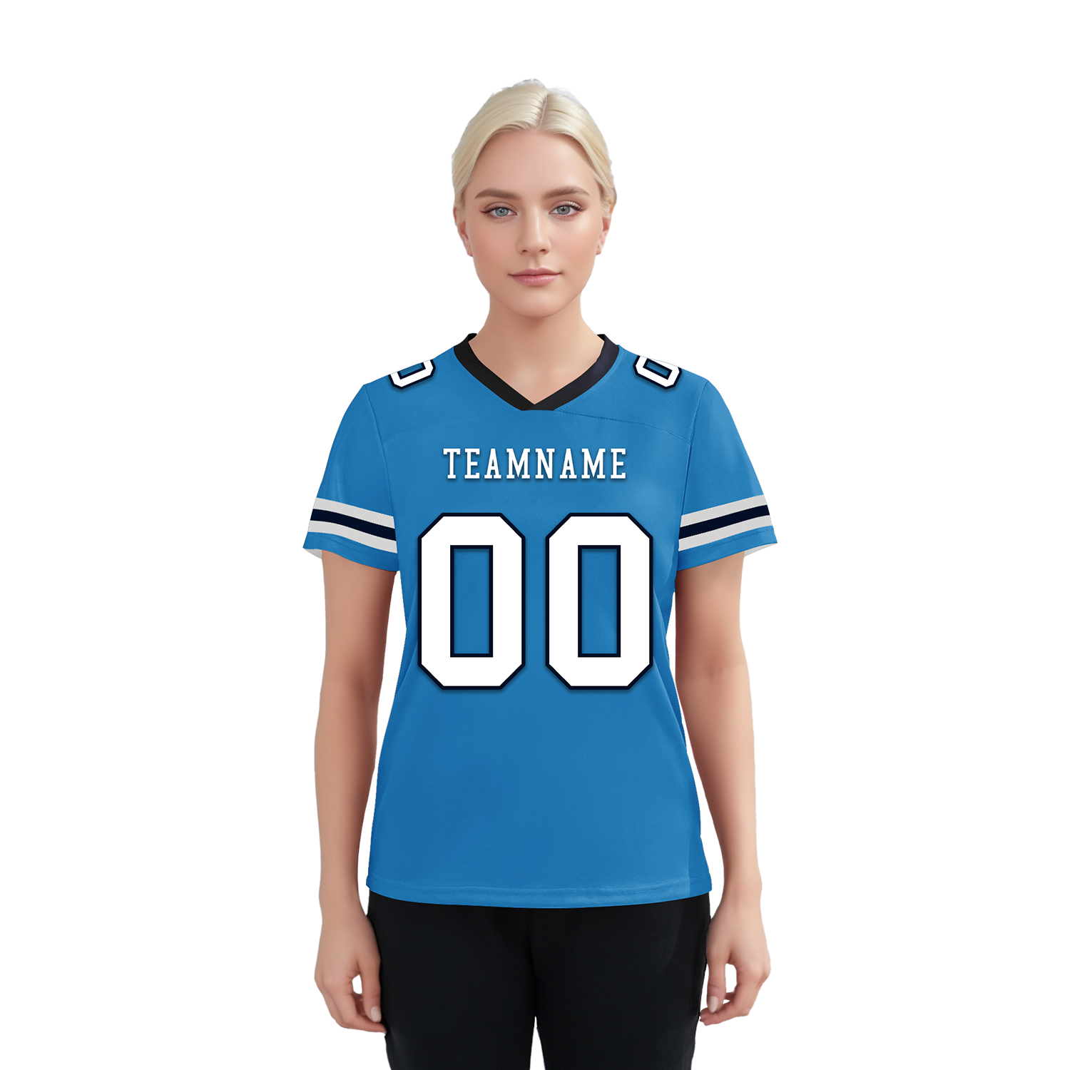 Custom Blue White Classic Style Personalized Authentic Football Jersey FBJ02-bd0a700c