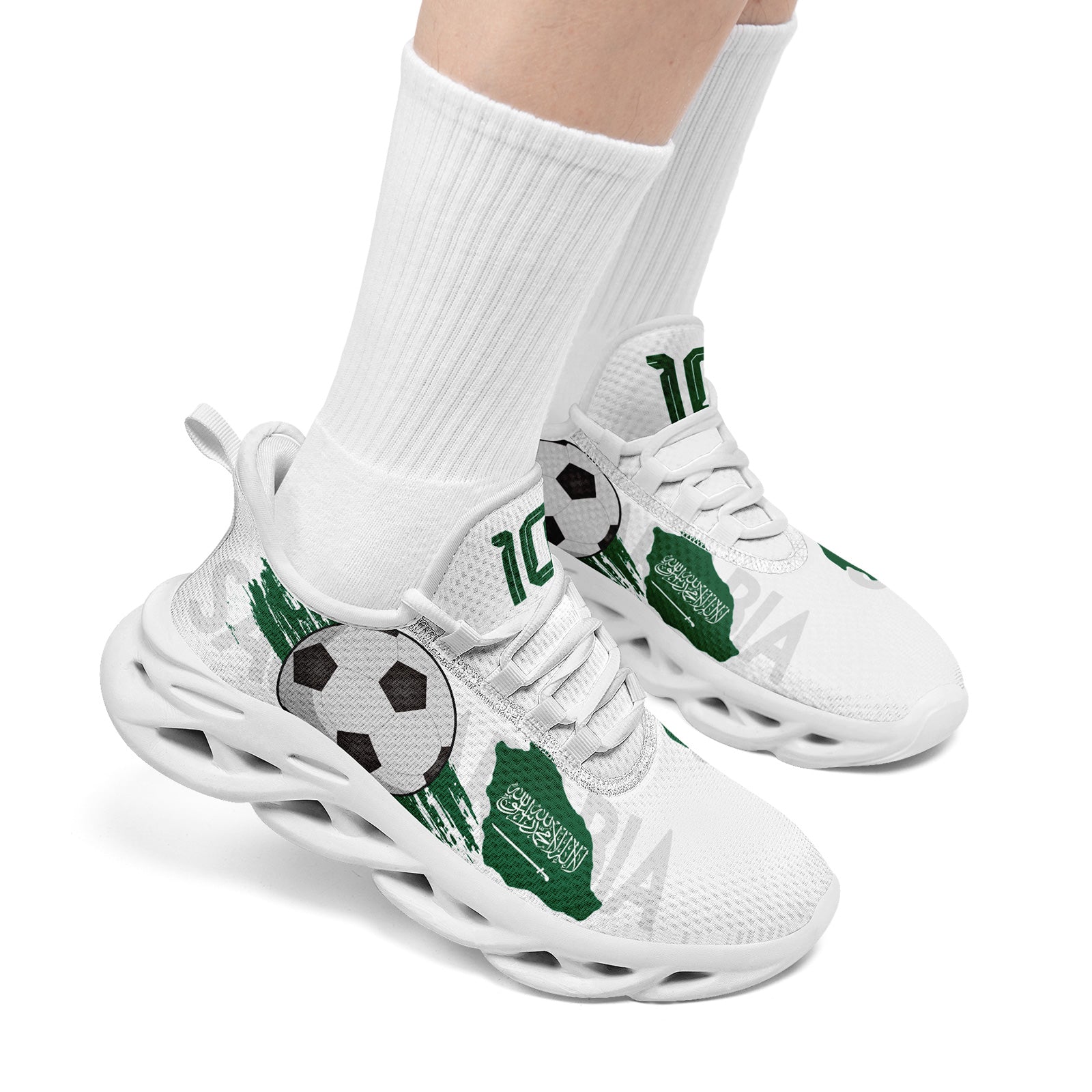 Custom Saudi Arabia 2026 World Cup Sneakers DIY Country Flag Running Shoes Lightweight Sport Shoes Gift for Football Fans Personalized Team Name and Logo FN003-F009078-5