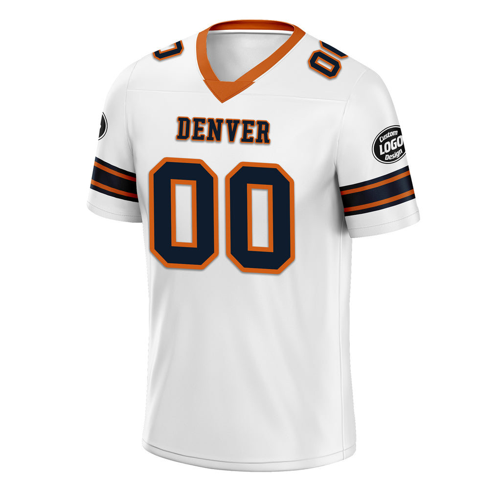 Custom White Orange Denver Personalized Authentic Football Jersey FBJ02-D020256-28