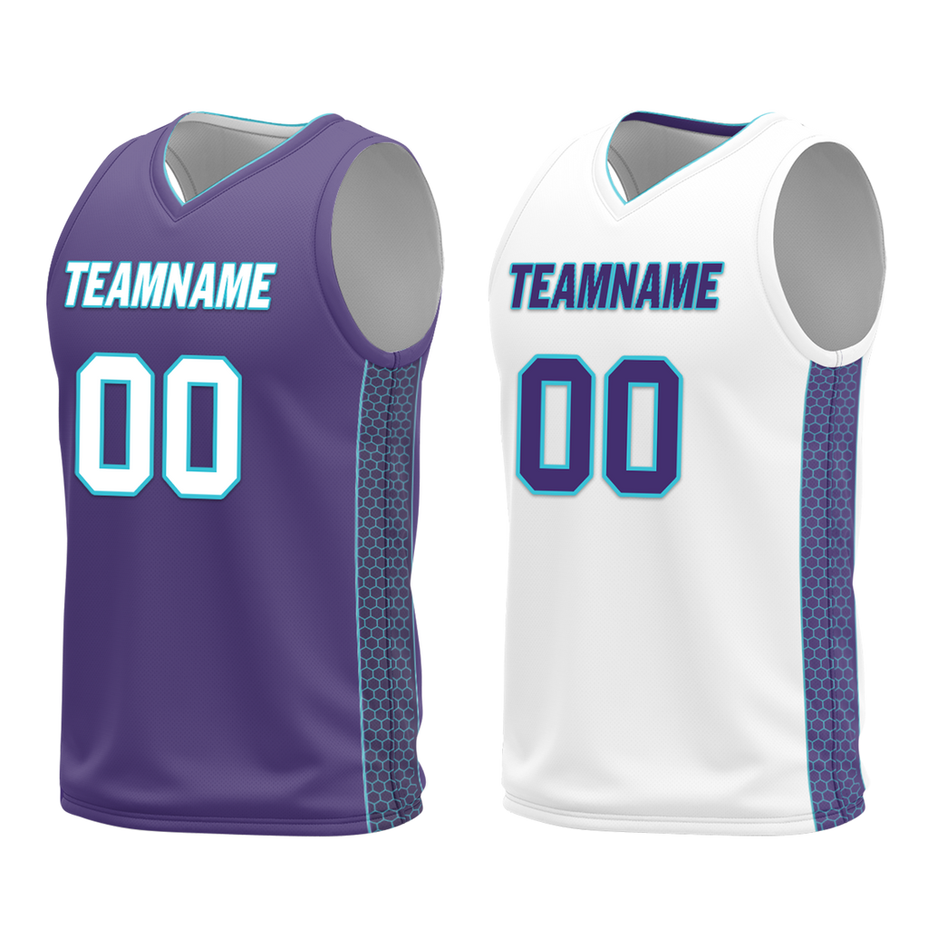 Custom Purple White Classic Style Reversible Basketball Uniform Personalized Ordinary BBJR-D017014