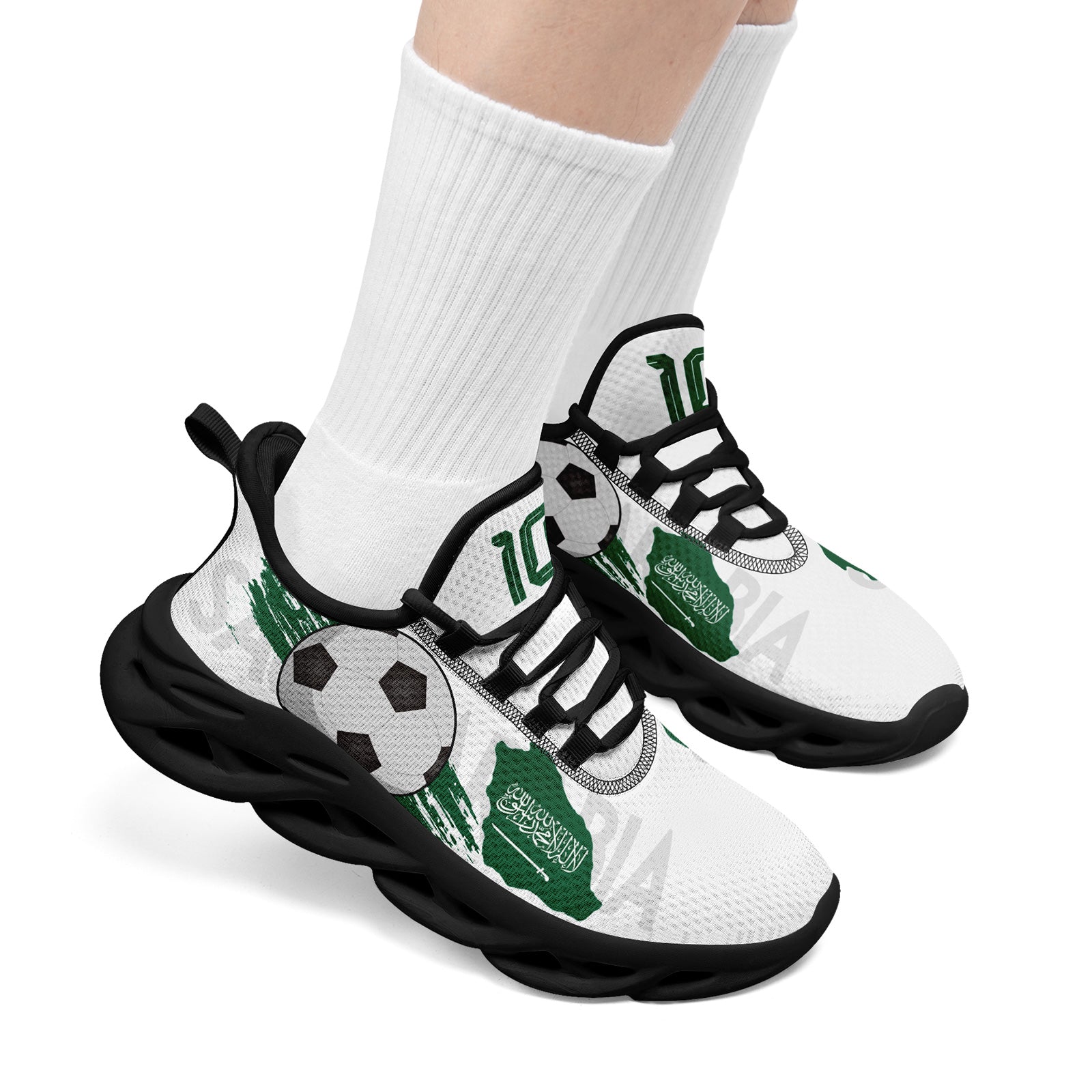 Custom Saudi Arabia 2026 World Cup Sneakers DIY Country Flag Running Shoes Lightweight Sport Shoes Gift for Football Fans Personalized Team Name and Logo FN003-F009078-5