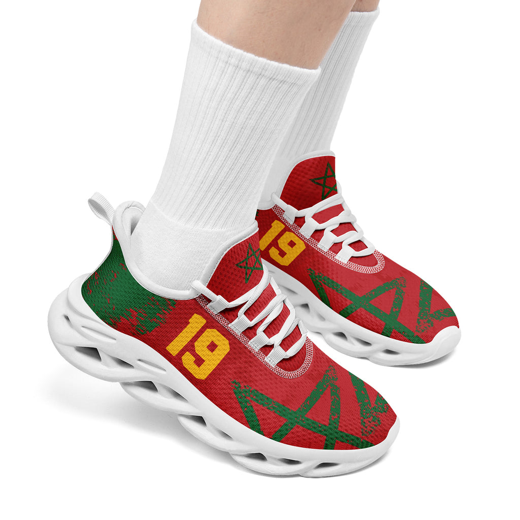 Custom Morocco 2026 World Cup Sneakers DIY Country Flag Running Shoes Lightweight Sport Shoes Gift for Football Fans Personalized Team Name and Logo FN003-F009115-8