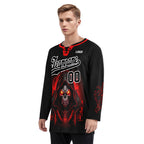Custom Black Red Gothic Personalized Hockey Jersey HCKJ01-E0601-08