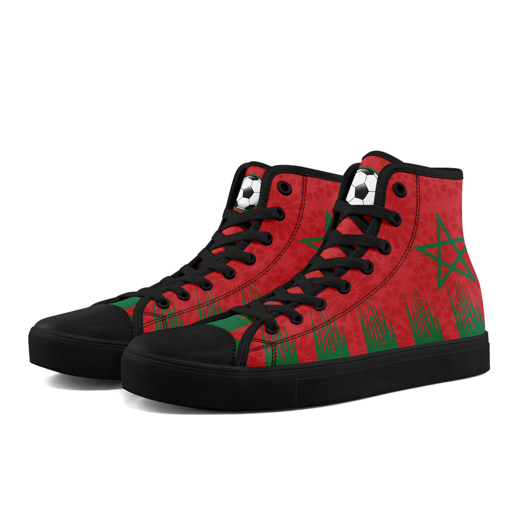 Custom Morocco 2026 World Cup Sneakers DIY Country Flag Running Shoes Lightweight Sport Shoes Gift for Football Fans Personalized Team Name and Logo FN024-F009090-2