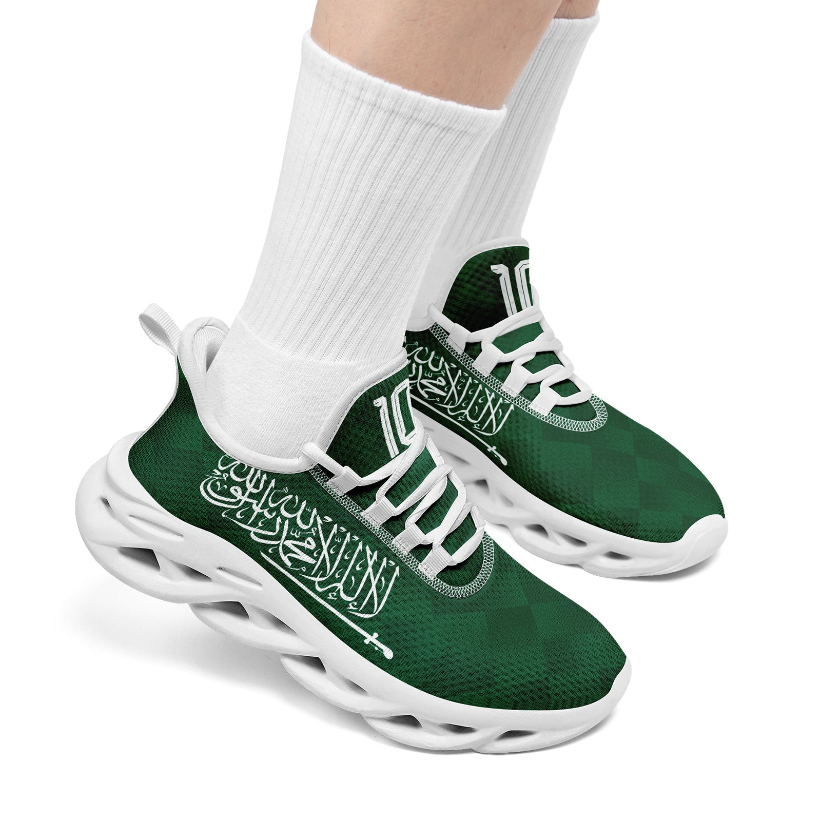Custom Saudi Arabia 2026 World Cup Sneakers DIY Country Flag Running Shoes Lightweight Sport Shoes Gift for Football Fans Personalized Team Name and Logo FN003-F009078-1