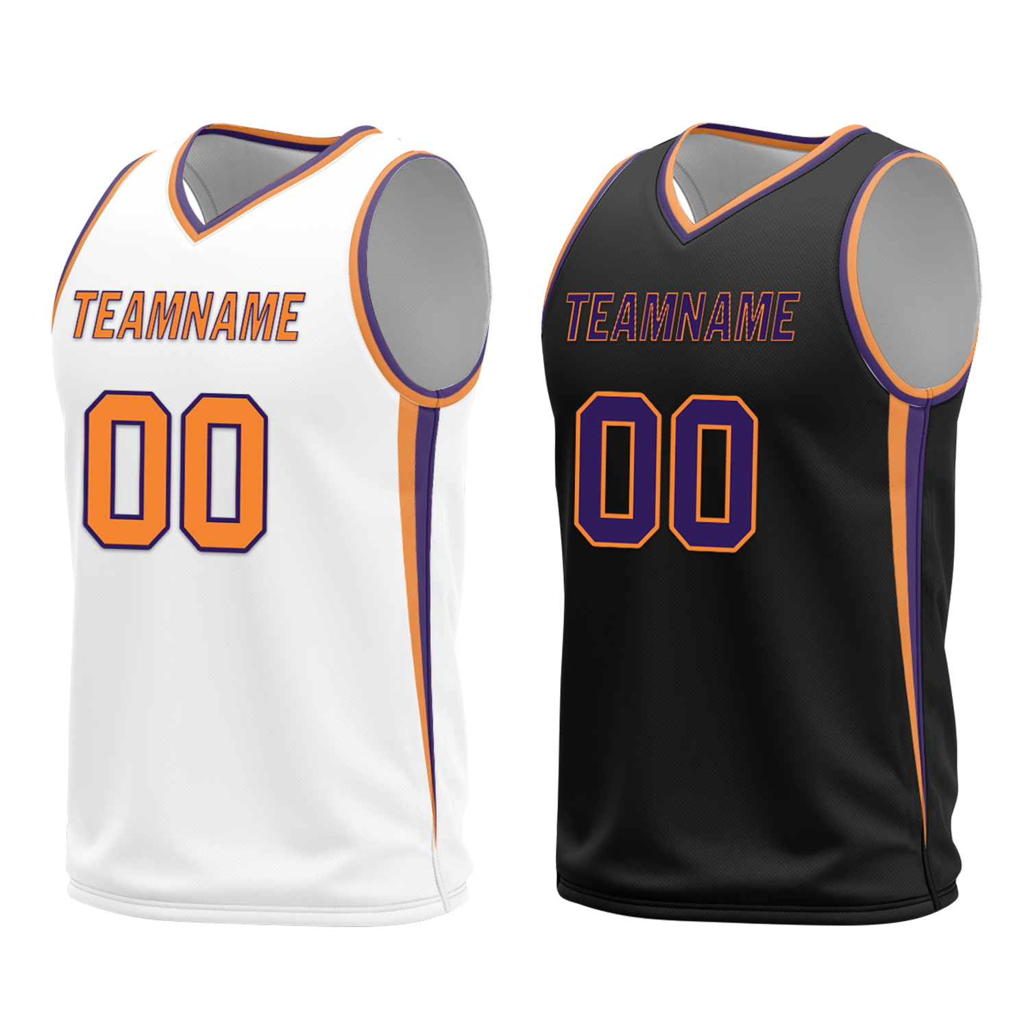 Custom White Black Classic Style Reversible Basketball Uniform Personalized COOLMAX BBJR-D017057