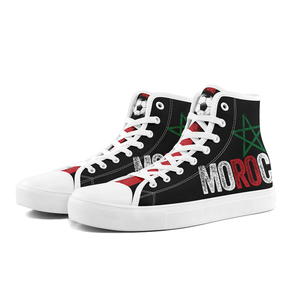 Custom Morocco 2026 World Cup Sneakers DIY Country Flag Running Shoes Lightweight Sport Shoes Gift for Football Fans Personalized Team Name and Logo FN024-F009090-1