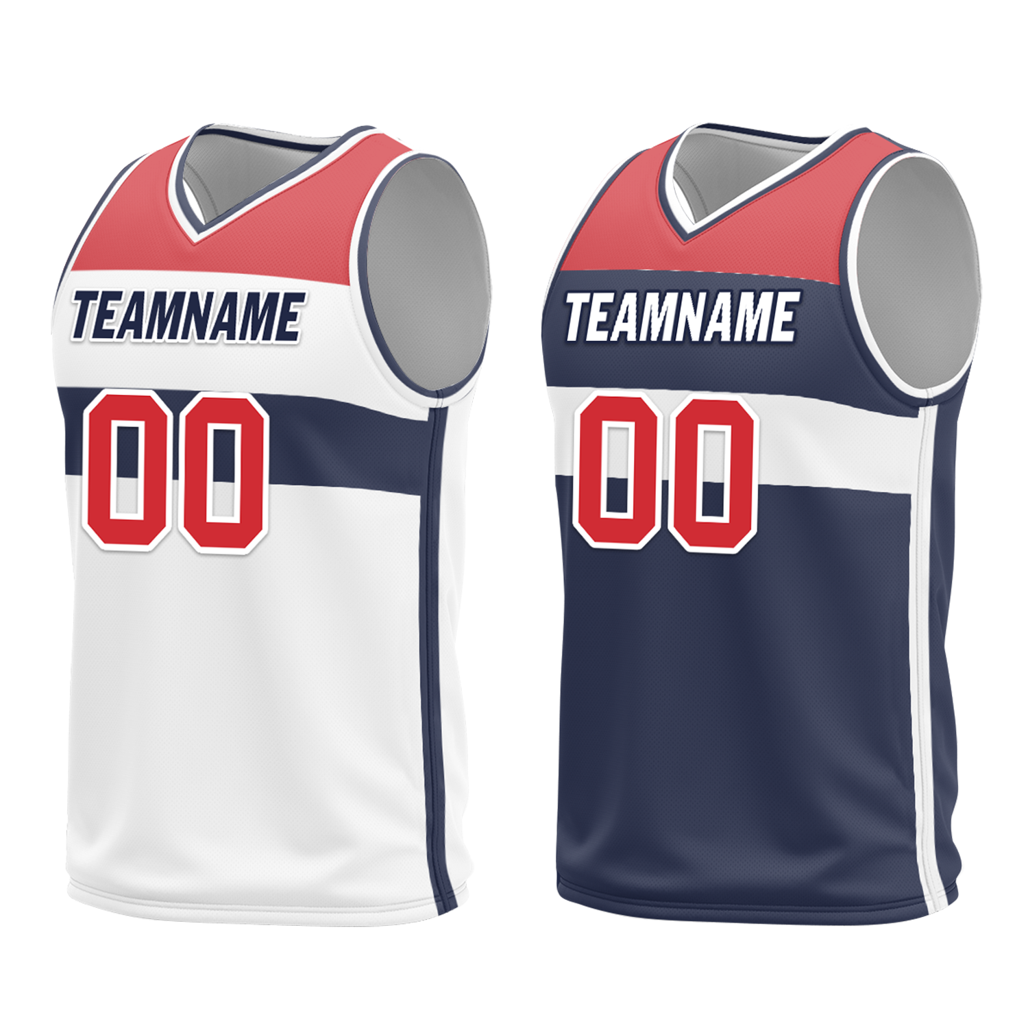 Custom White Blue Classic Style Reversible Basketball Uniform Personalized Ordinary BBJR-D017023