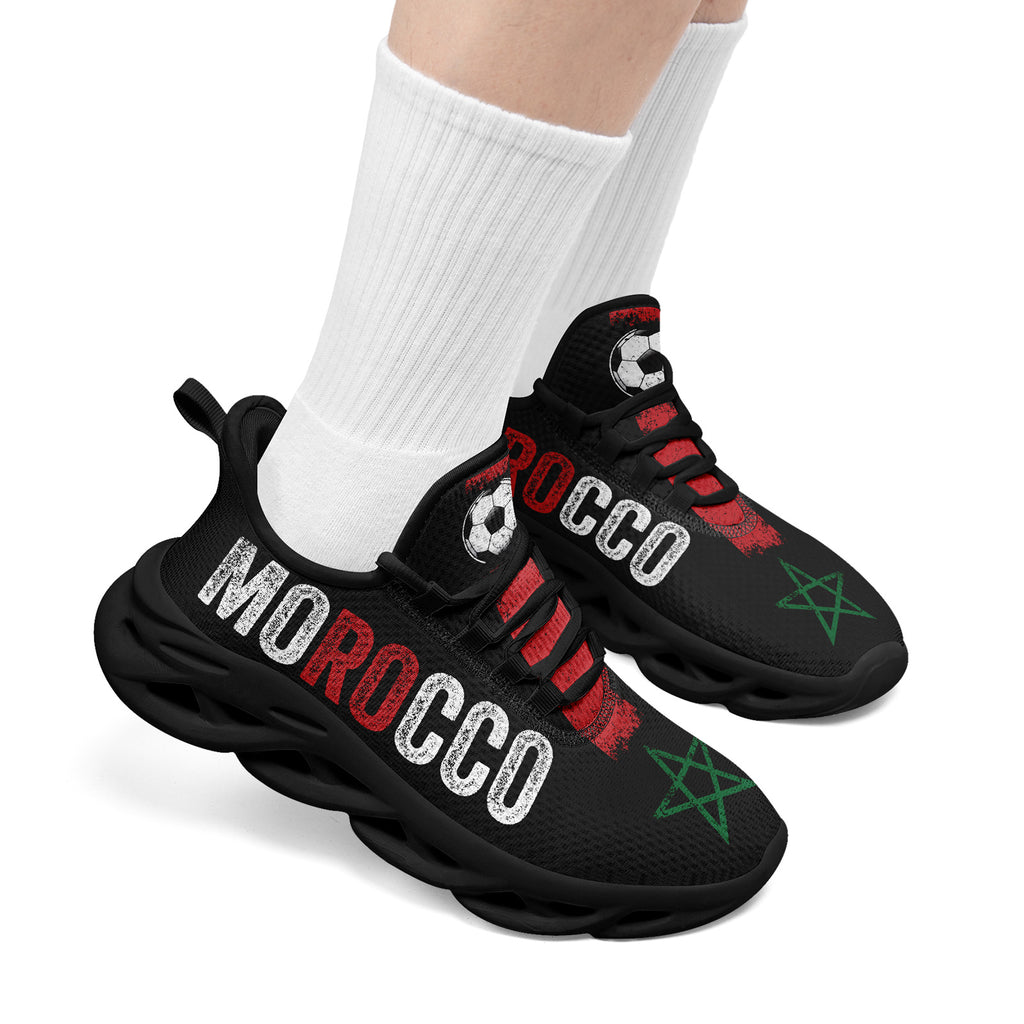 Custom Morocco 2026 World Cup Sneakers DIY Country Flag Running Shoes Lightweight Sport Shoes Gift for Football Fans Personalized Team Name and Logo FN003-F009073-1