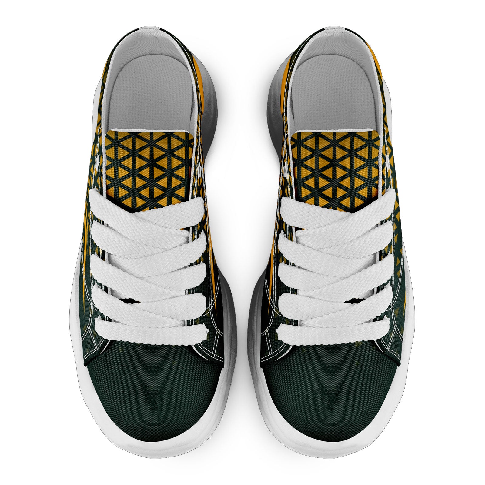 Custom Green Yellow Wisconsin Football Jersey and Sports Shoes Combo Offer Personalized Combo ZH-D023031-13