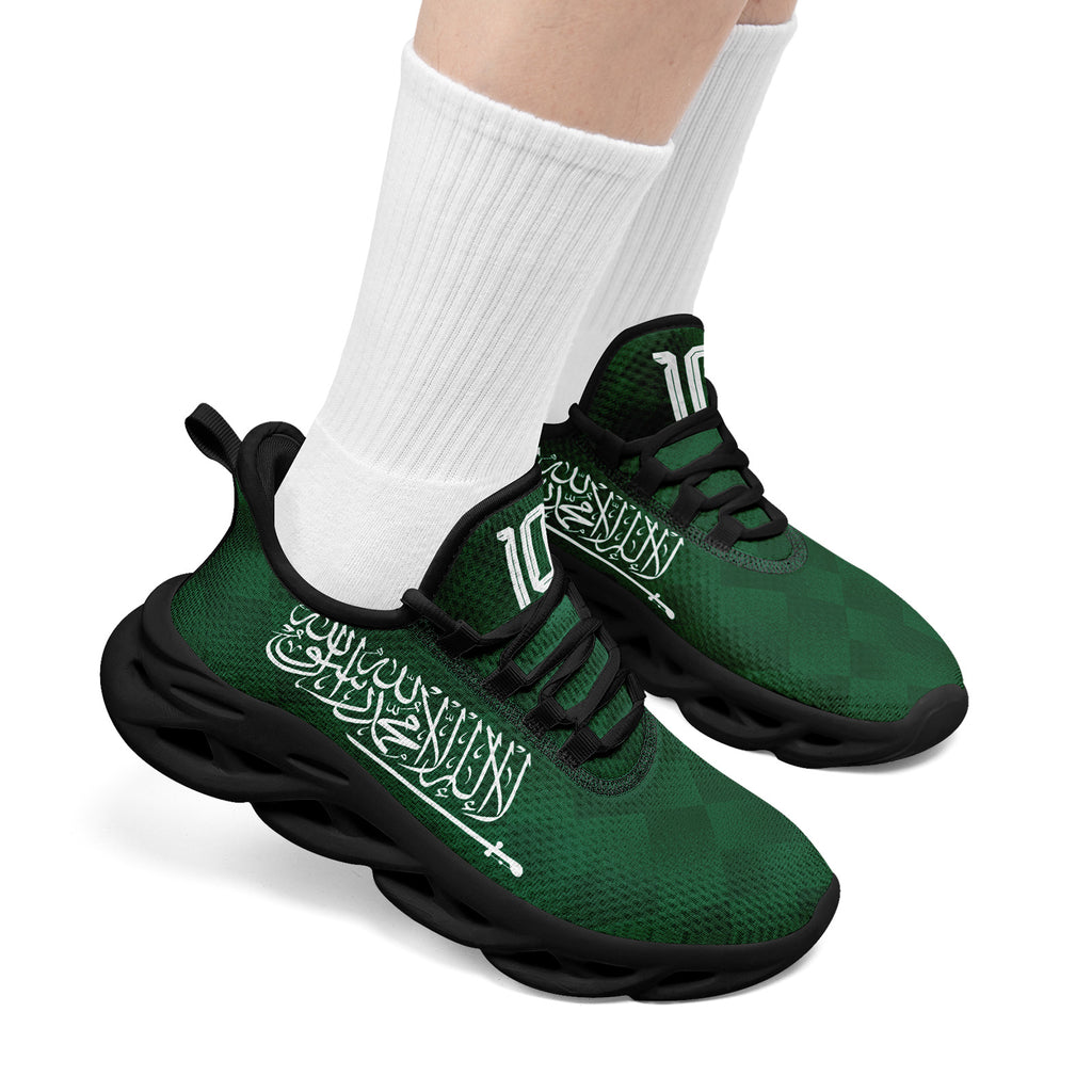 Custom Saudi Arabia 2026 World Cup Sneakers DIY Country Flag Running Shoes Lightweight Sport Shoes Gift for Football Fans Personalized Team Name and Logo FN003-F009078-1