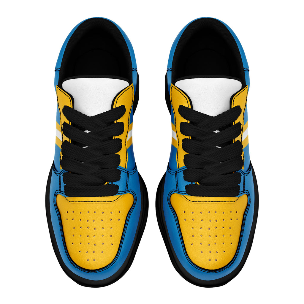 Custom Blue Yellow Los Angeles Shoes Personalized Sneaker FN032-D020389-22