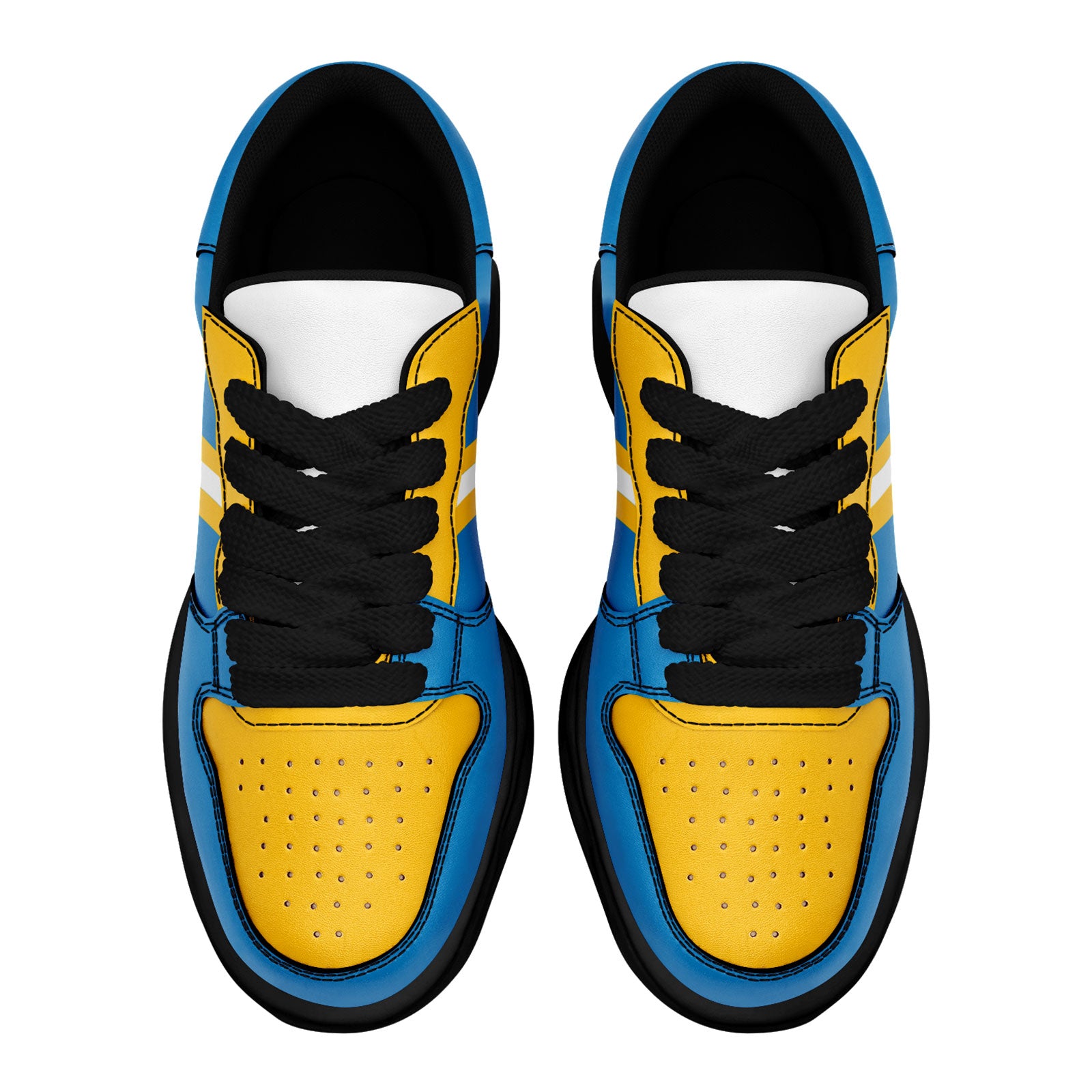 Custom Blue Yellow Los Angeles Shoes Personalized Sneaker FN032-D020389-22