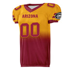Custom Yellow Red Fade Fashion Arizona High-Performance American Football Jersey FBJ06-D020252-1