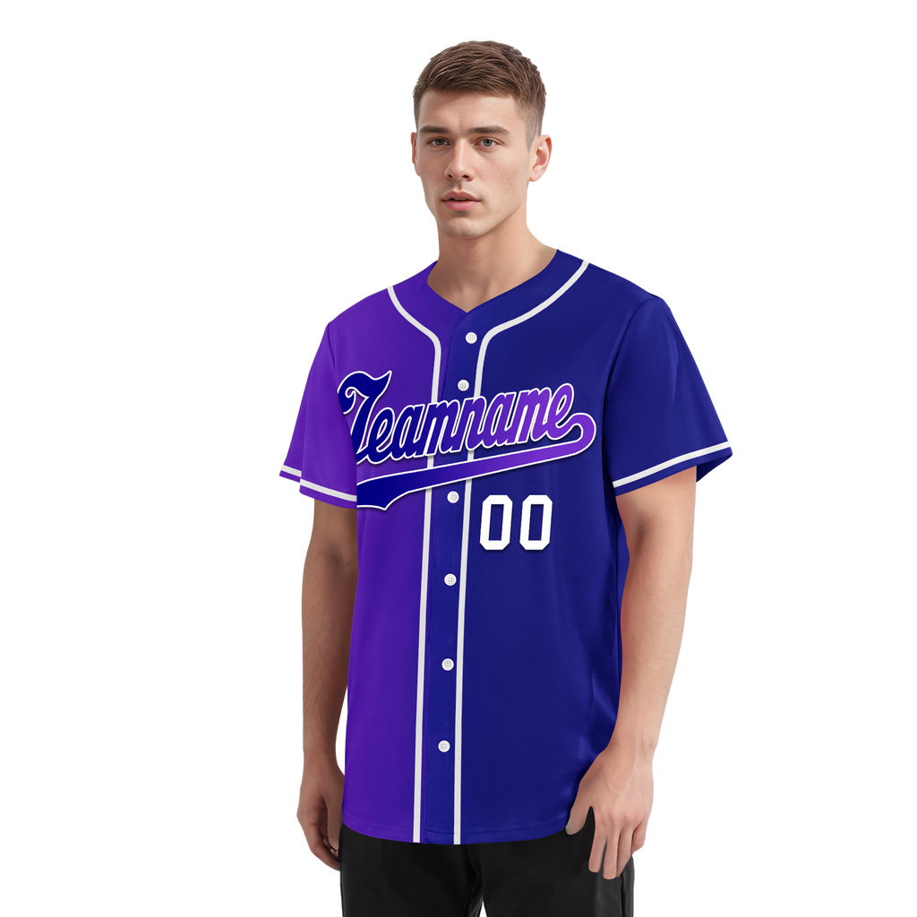 Custom Purple Blue Gradient Fashion Personalized Authentic Baseball Jersey BSBJ01-D0a7a0b