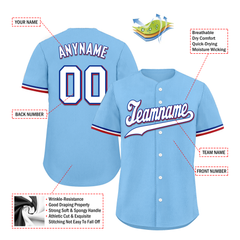 Custom Cyan Classic Style White Personalized Authentic Baseball Jersey BSBJ01-bd0fabd