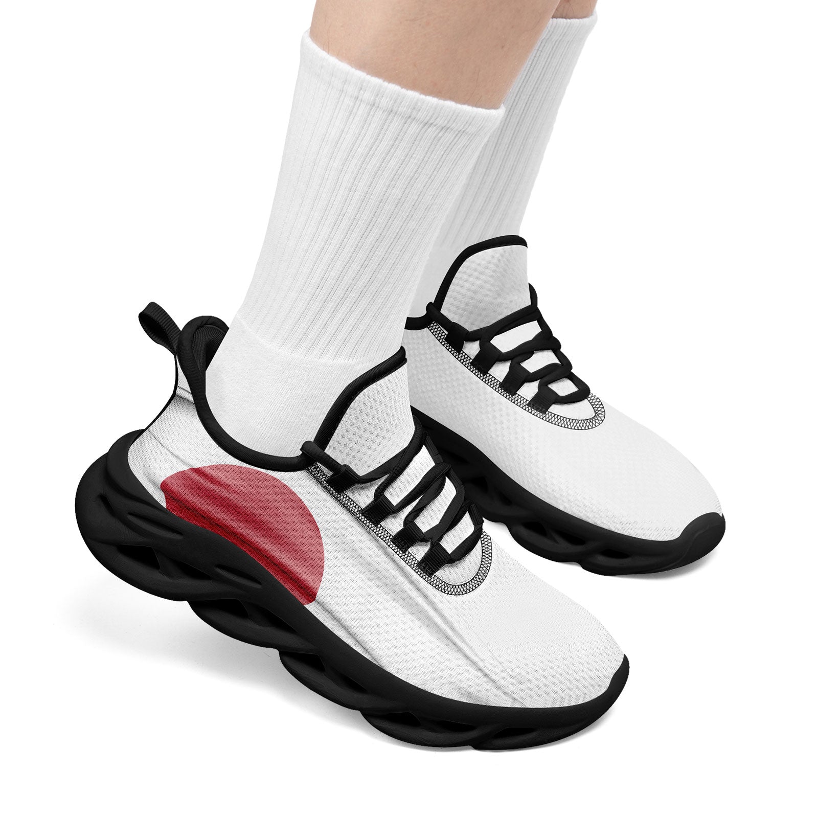 Custom Japan 2026 World Cup Sneakers DIY Country Flag Running Shoes Lightweight Sport Shoes Gift for Football Fans Personalized Team Name and Logo FN003-F025044-4