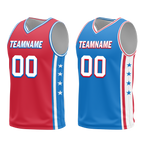 Custom Red Blue Classic Style Reversible Basketball Uniform Personalized Ordinary BBJR-D017022