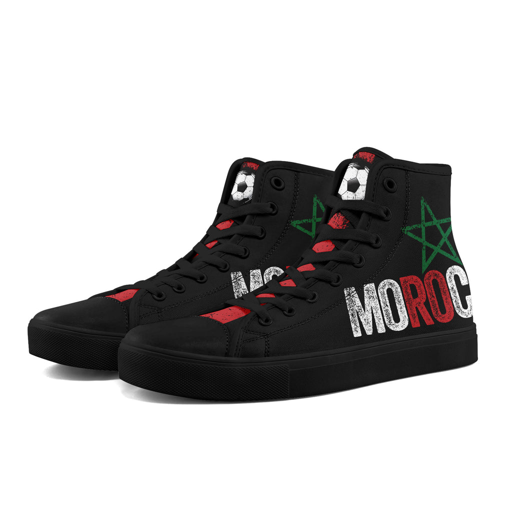 Custom Morocco 2026 World Cup Sneakers DIY Country Flag Running Shoes Lightweight Sport Shoes Gift for Football Fans Personalized Team Name and Logo FN024-F009090-1