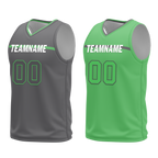 Custom Gray Green Classic Style Reversible Basketball Uniform Personalized Ordinary BBJR-D017046