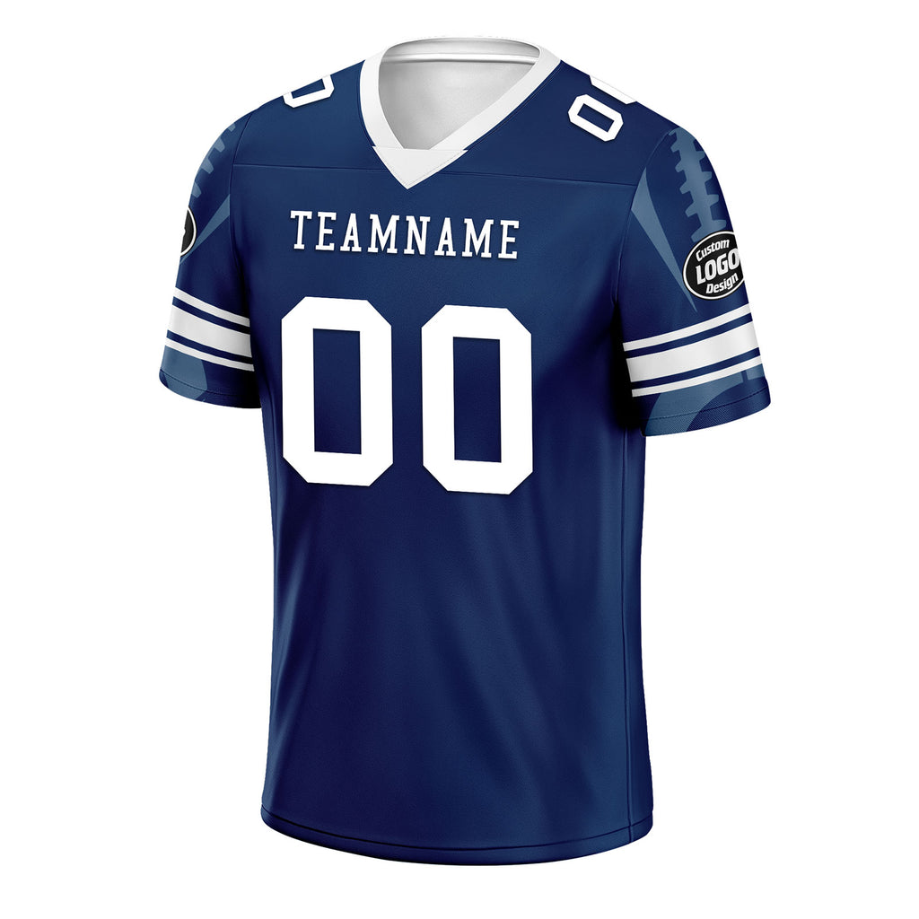 Custom Blue Black Indianapolis Personalized Authentic Football Jersey FBJ02-D025033-16
