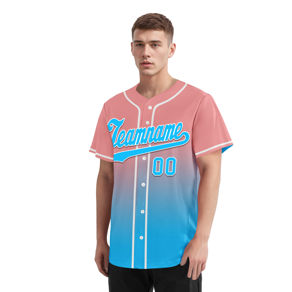 Custom Pink Blue Fade Fashion Personalized Authentic Baseball Jersey BSBJ01-D0a70f8