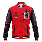 Custom Red Blue Houston Jacket and Sports Shoes Combo Offer Personalized Combo ZH-D020294-12