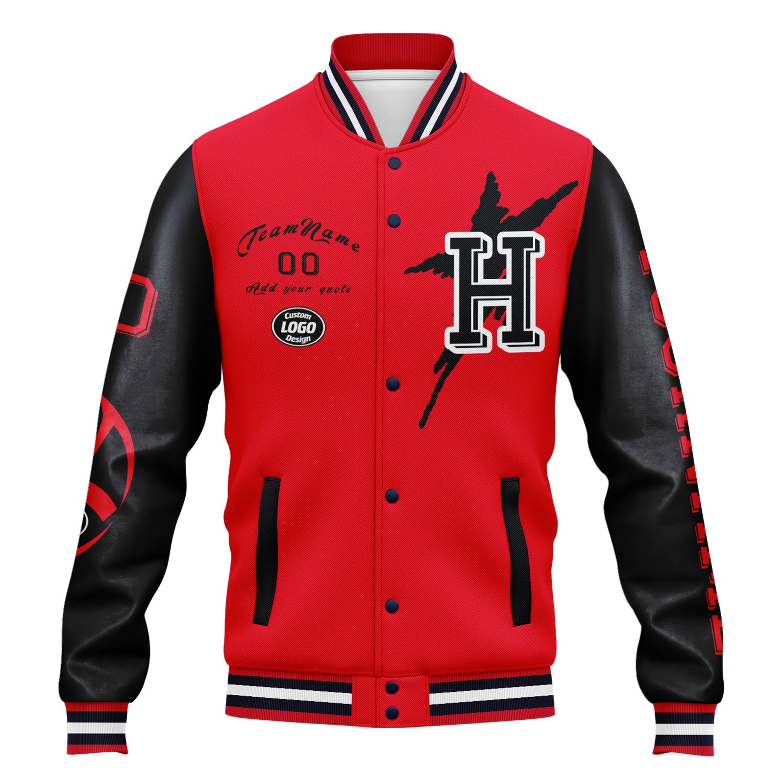 Custom Red Blue Houston Jacket and Sports Shoes Combo Offer Personalized Combo ZH-D020294-12