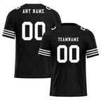 Custom Black White Striped Sleeves Personalized Authentic Football Jersey FBJ02-D06039