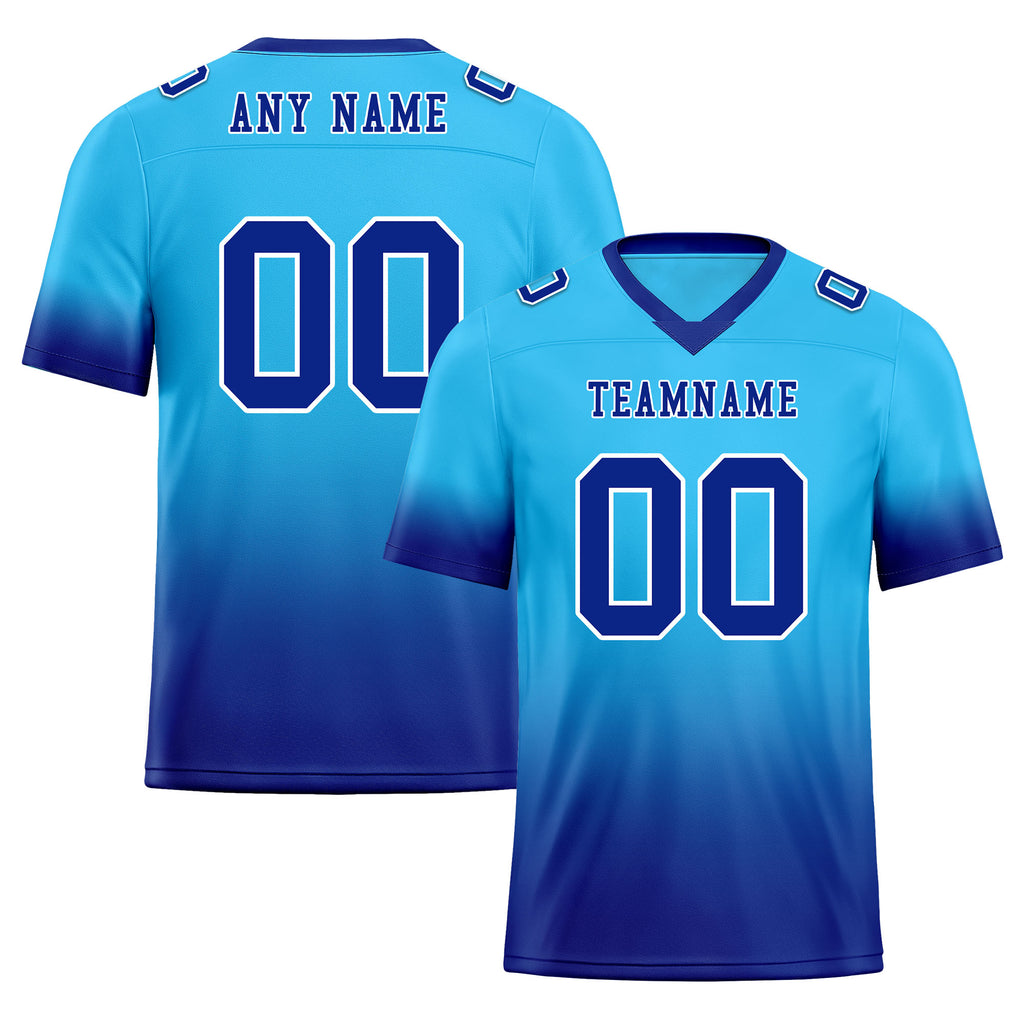 Custom Dark Blue Fade Fashion Personalized Authentic Football Jersey FBJ02-D06100