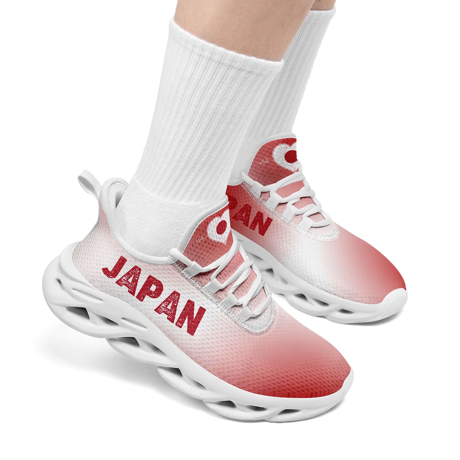 Custom Japan 2026 World Cup Sneakers DIY Country Flag Running Shoes Lightweight Sport Shoes Gift for Football Fans Personalized Team Name and Logo FN003-F025044-2