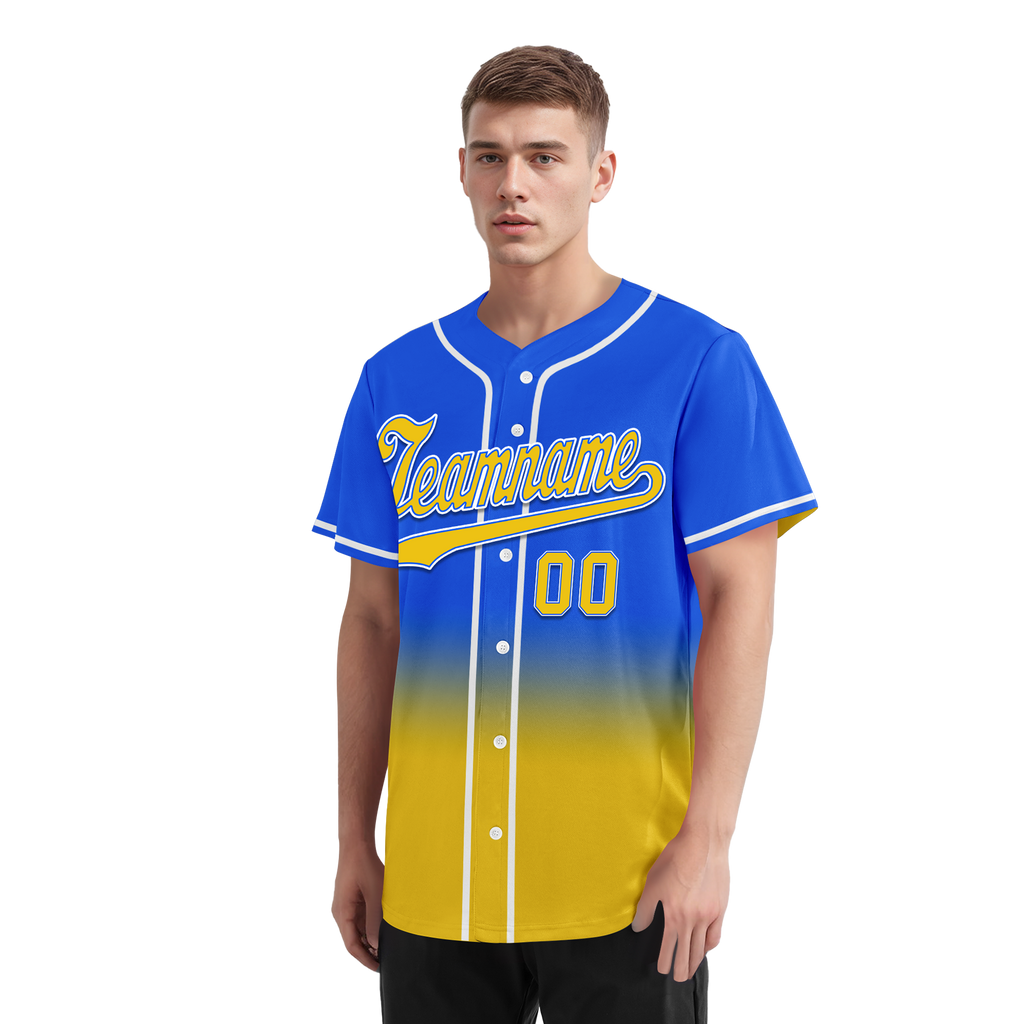 Custom Blue Yellow Fade Fashion Personalized Authentic Baseball Jersey BSBJ01-D0a70c0