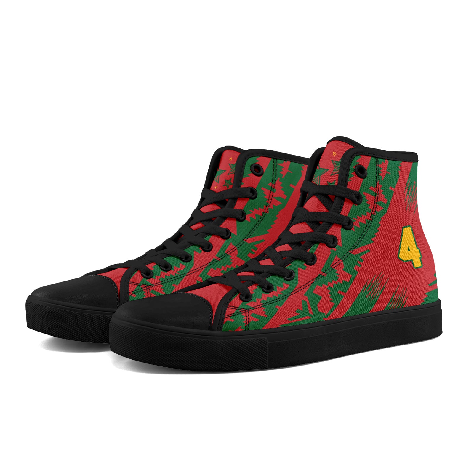 Custom Morocco 2026 World Cup Sneakers DIY Country Flag Running Shoes Lightweight Sport Shoes Gift for Football Fans Personalized Team Name and Logo FN024-F009121-10