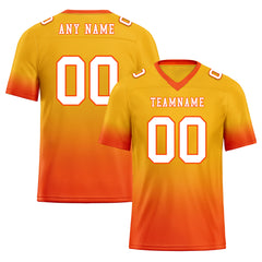 Custom Yellow Orange Fade Fashion Personalized Authentic Football Jersey FBJ02-D06099