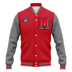Custom Red Gray Jacket Bomber Full-Snap Varsity Letterman Personalized Jacket FZ005-D020255-4