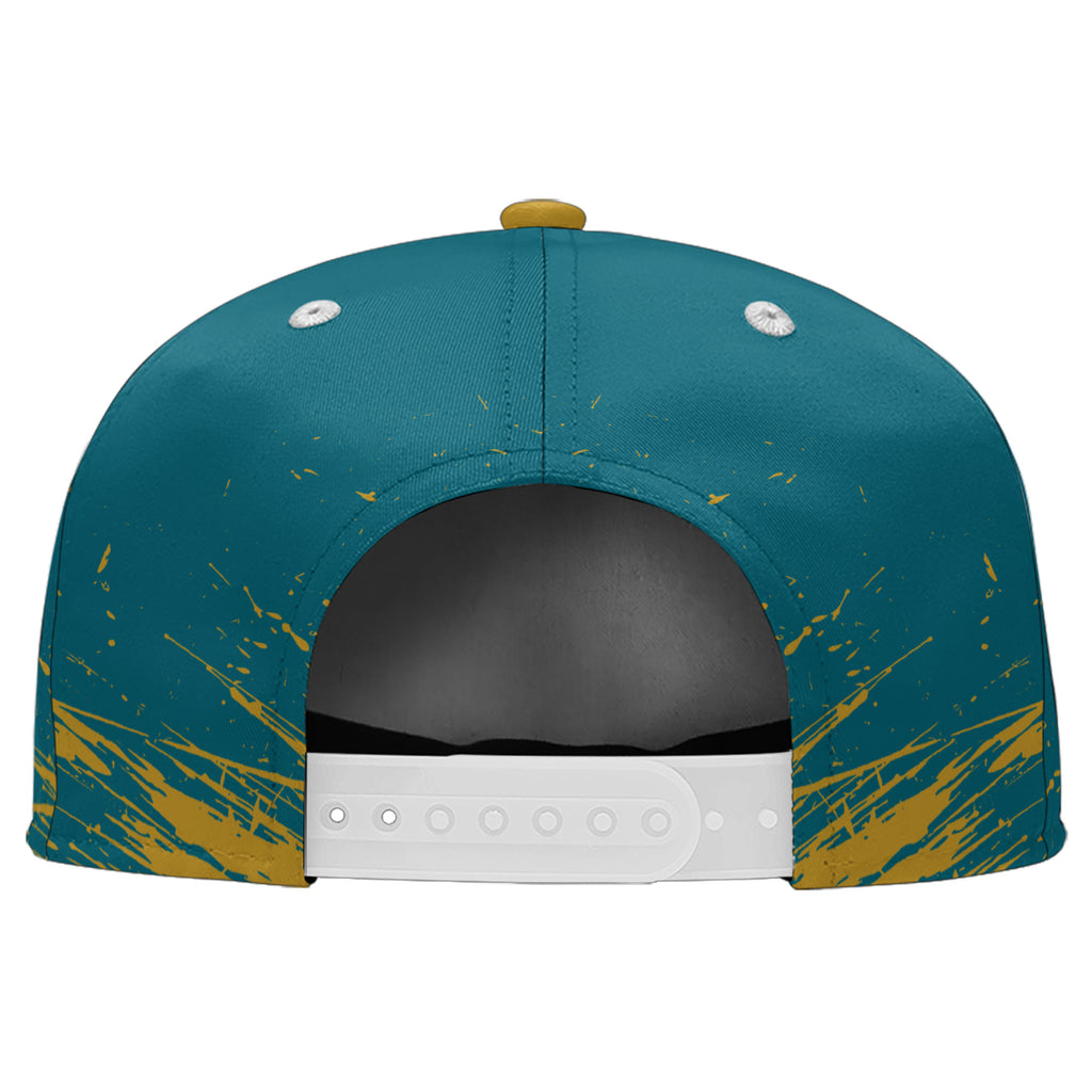 Custom Green Yellow Jacksonville Hat Sport Design Cap Stitched Adjustable Personalized PR067B-D020261-16