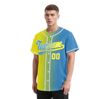 Custom Yellow Blue Gradient Fashion Personalized Authentic Baseball Jersey BSBJ01-D0a7aa0